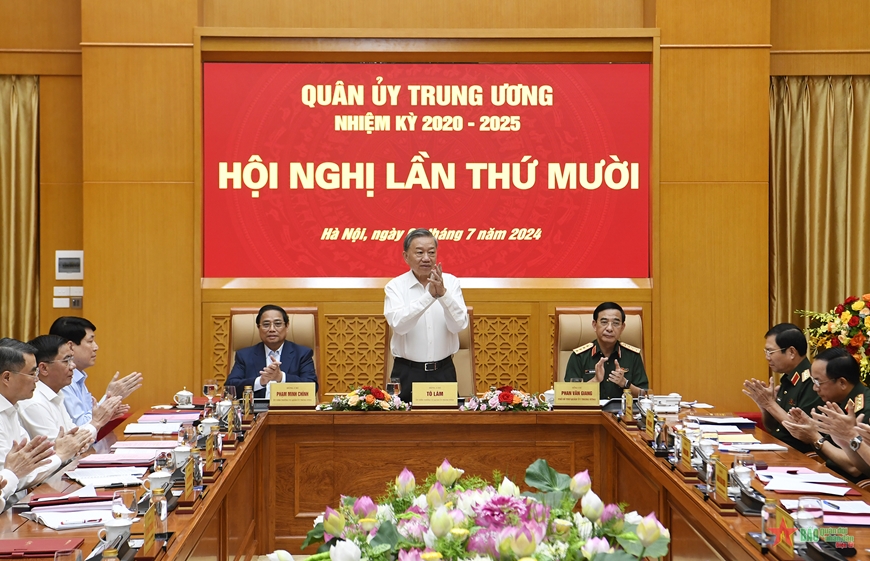 Chủ tịch Tô Lâm và Thủ tướng Phạm Minh Chính tham dự cuộc họp Quân ủy Trung ương